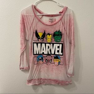 Marvel sheer shirt red medium